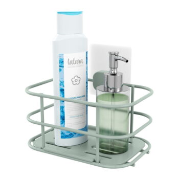 Samodržiaca kovová kúpeľňová polička v mentolovej farbe Grena – Compactor – Obrázok 2