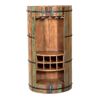 Vinotéka z recyklovaného dreva v prírodnej farbe na 8 fliaš, 60x115 cm Kaveri – Interia Home & Living - Image 2