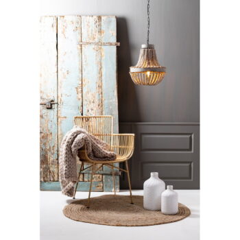 Biele závesné svietidlo s kovovým tienidlom ø 36 cm Luna – Light & Living - Image 2