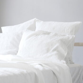 Predĺžené biele obliečky na dvojlôžko s prímesou ľanu 200x220 cm – Linen Tales – Obrázok 6