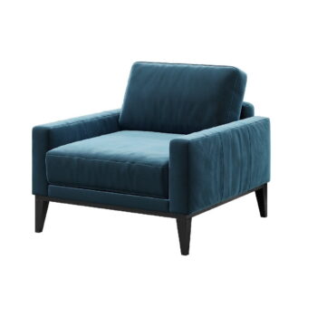 Modré zamatové kreslo MESONICA Musso – Obrázok 2