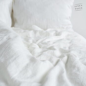 Biele ľanové obliečky na jednolôžko 140x200 cm White – Linen Tales – Obrázok 2