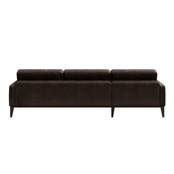 Tmavohnedá kožená rohová pohovka MESONICA Musso Tufted, pravý roh - Image 3