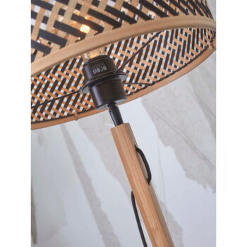 Stojacia lampa s bambusovým tienidlom v čierno-prírodnej farbe (výška 128 cm) Java – Good&Mojo – Obrázok 9
