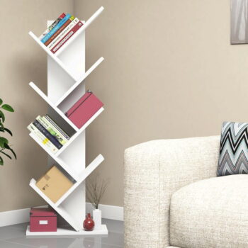 Biely regál 46x128,5 cm Hitit – Kalune Design – Obrázok 3