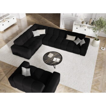 Čierna zamatová pohovka 156 cm Kendal - Micadoni Home - Image 4