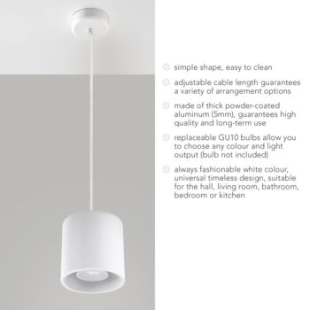 Biele závesné svietidlo Nice Lamps Roda - Image 7