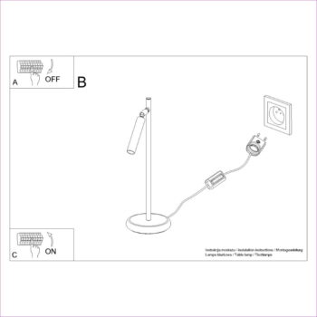 Čierna stolová lampa (výška  43 cm) Fideus – Nice Lamps – Obrázok 2