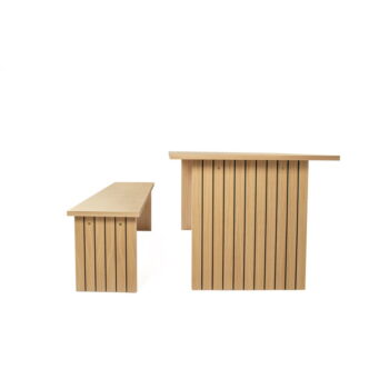Jedálenský stôl s doskou v dubovom dekore 90x160 cm Stripe - Woodman - Image 5