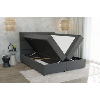 Sivá boxspring posteľ s úložným priestorom 160x200 cm Lola – Ropez - Image 5