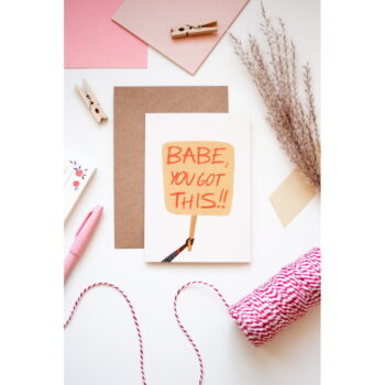 Prianie z recyklovaného papiera s obálkou Printintin You got this, babe!, formát A6 - Image 2