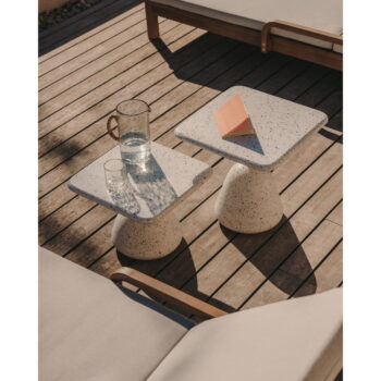 Biely terrazzo konferenčný stolík 48x48 cm Saura – Kave Home - Image 7