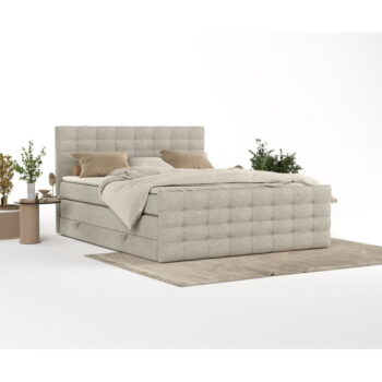 Béžová boxspring posteľ s úložným priestorom 160x200 cm Blend – Maison de Rêve - Image 7