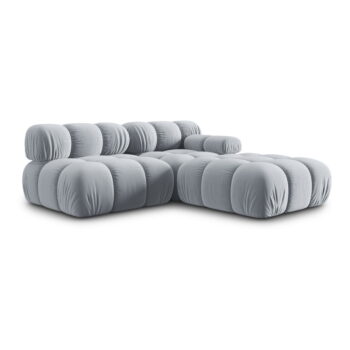 Svetlomodrá zamatová pohovka 282 cm Bellis – Micadoni Home - Image 3
