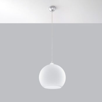 Biele závesné svietidlo so skleneným tienidlom ø 30 cm Bilbao – Nice Lamps - Image 2