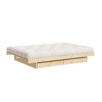 Dvojlôžková posteľ z borovicového dreva s úložným priestorom s roštom 160x200 cm v prírodnej farbe Kanso – Karup Design - Image 3