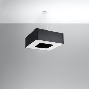 Čierne závesné svietidlo s textilným tienidlom Piano – Nice Lamps - Image 4