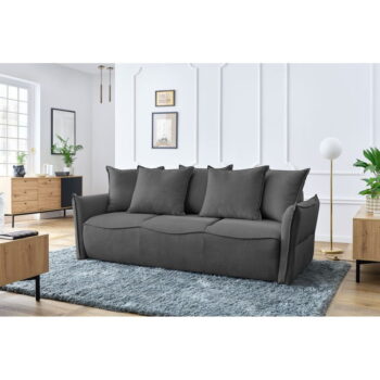 Tmavosivá rozkladacia pohovka 226 cm Leon – Bobochic Paris – Obrázok 9
