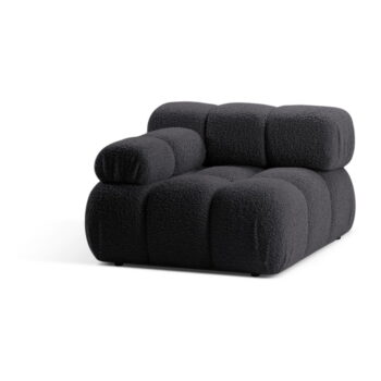 Antracitový modul pohovky z textílie bouclé (ľavý roh) Bellis – Micadoni Home - Image 3