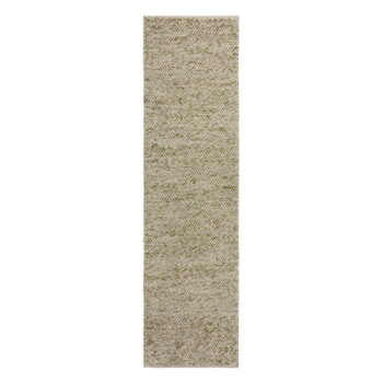 Kaki ručne tkaný behúň s prímesou vlny 60x230 cm Minerals – Flair Rugs – Obrázok 6