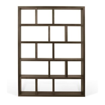Hnedá knižnica v dekore orecha 150x198 cm Berlin – TemaHome