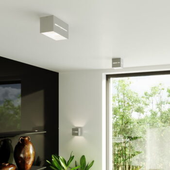 Sivé stropné svietidlo s kovovým tienidlom 10x10 cm Lorum – Nice Lamps - Image 2