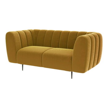 Medovožltá zamatová pohovka Ghado Shel, 170 cm – Obrázok 2