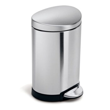 Nášľapný oceľový odpadkový kôš v matne striebornej farbe 6 l – simplehuman – Obrázok 6