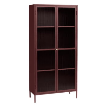 Červená kovová vitrína 90x190 cm Bronco - Unique Furniture - Image 2