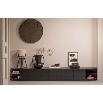 Čierny modulárny TV stolík z borovicového dreva 231x40 cm Finca – WOOOD - Image 7