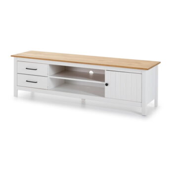 Biely TV stolík z borovicového dreva 158x47 cm Miranda – Marckeric – Obrázok 3