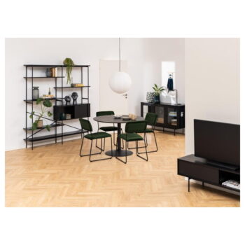 Čierna vitrína v dekore jaseňa 140x82 cm Angus – Actona – Obrázok 7