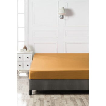 Žltá napínacia bavlnená prestieradlo 160x200 cm - Mijolnir - Image 3