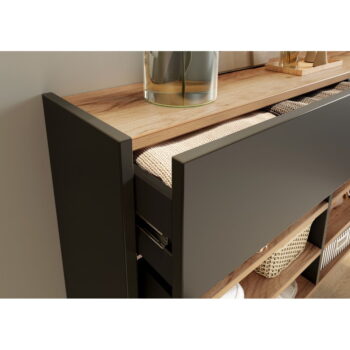 Antracitovosivá/prírodná skrinka na topánky Ameca – Germania – Obrázok 7