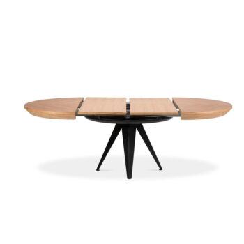 Rozkladací stôl s čiernymi kovovými nohami Windsor & Co Sofas Magnus, ø 120 cm - Image 5