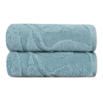 Tyrkysovomodré bavlnené uteráky v súprave 2 ks 50x90 cm Estela – Foutastic - Image 6