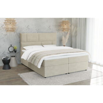 Béžová boxspring posteľ s úložným priestorom 160x200 cm Lola – Ropez - Image 3