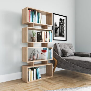 Knižnica v dekore duba v prírodnej farbe 72x25 cm Langdon – Kalune Design - Image 2