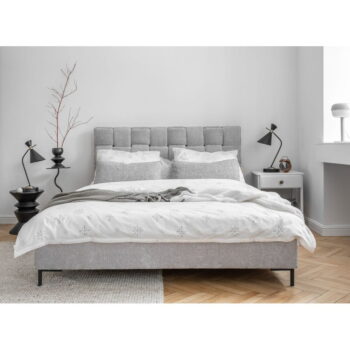 Svetlosivá čalúnená dvojlôžková posteľ s roštom 180x200 cm Eve – Miuform - Image 2