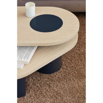 Čierny konferenčný stolík v dekore jaseňa 120x50 cm Nori - Teulat – Obrázok 5