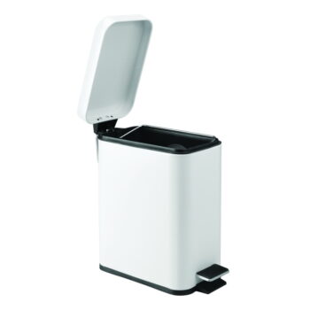 Biely kovový nášľapný odpadkový kôš iDesign, 5 l - Image 2