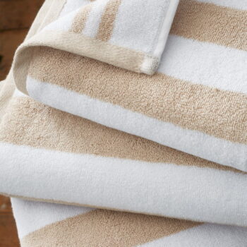 Biela/béžová bavlnená osuška 70x120 cm Stripe Jacquard – Bianca - Image 4