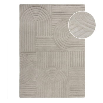 Sivý vlnený koberec Flair Rugs Zen Garden, 160 x 230 cm