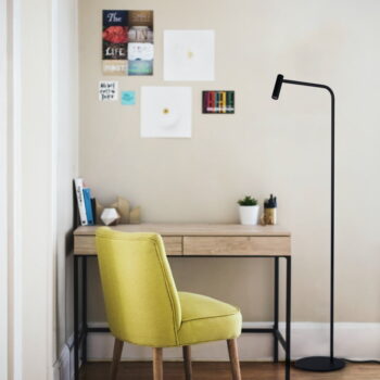 Čierná stojacia lampa SULION Alexia, výška 148 cm - Image 6