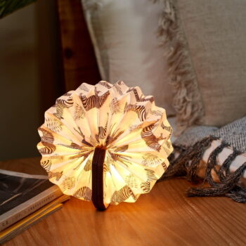 Tmavohnedá stmievateľná stolová lampa (výška 3,5 cm) Velvet Accordion – Gingko - Image 2