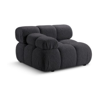 Antracitový modul pohovky z textílie bouclé (ľavý roh) Bellis – Micadoni Home - Image 4
