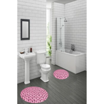 Ružové kúpeľňové predložky v súprave 2 ks ø 60 cm – Mila Home - Image 2