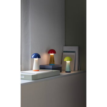 LED stmievateľná stolová lampa v žltej a svetlomodrej farbe (výška 18 cm) Bobbi – Remember - Image 11