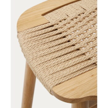 Barová stolička z dubového dreva v prírodnej farbe (výška sedadla 65 cm) Enit – Kave Home – Obrázok 5