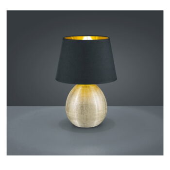 Čierna stolová lampa z keramiky a tkaniny Trio Luxor, výška 35 cm - Image 2